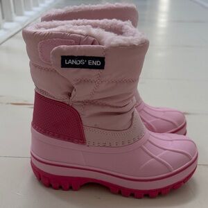 Lands' End Light Pink and Hot Pink Kids Winter Boots